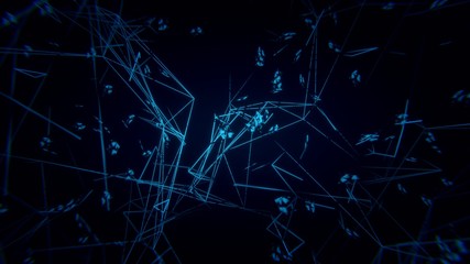 Fantasy abstract technology and engineering background with original organic motion