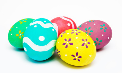 Perfect colorful handmade painted easter eggs isolated