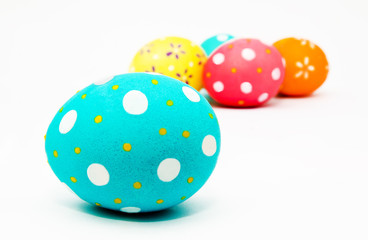 Perfect colorful handmade painted easter eggs isolated