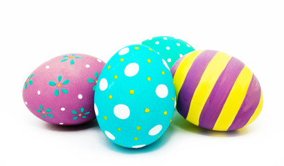 Perfect colorful handmade painted easter eggs isolated