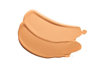 Make up foundation brush strokes white isolated background