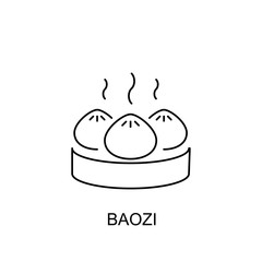Baozi vector icon outline style