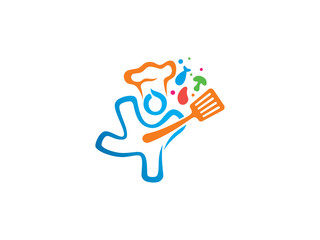 Kids chef logo symbol or icon template