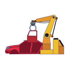 robotic arm fixing a car body icon