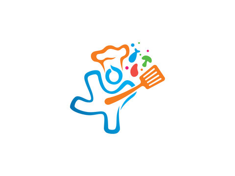 Kids chef logo symbol or icon template