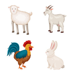 Vector design of farm and food symbol. Collection of farm and countryside stock symbol for web.