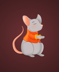 Cute animal mouse. Rat symbol of Happy Chinese New Year 2020 Year. The Chinese zodiac symbol of 2020 cartoon vector illustration