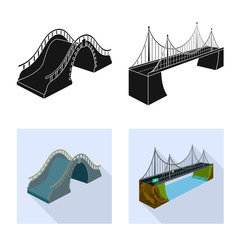 Vector illustration of connection and design logo. Set of connection and side vector icon for stock.