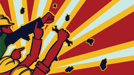 May day Vector Uni-Soviet Propaganda Style