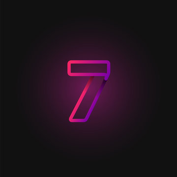 Pink folded line character from a fontset, vector illustration