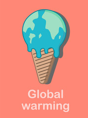 The world is like ice cream that is melting from global warming.