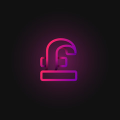 Pink folded line character from a fontset, vector illustration