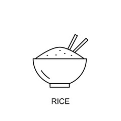 Rice vector icon outline style