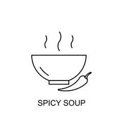 Spicy soup vector icon outline style