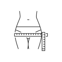 Hips measurement vector icon line style