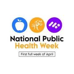 Vector illustration on the theme of National Public Health Week. observed in First full week of April.