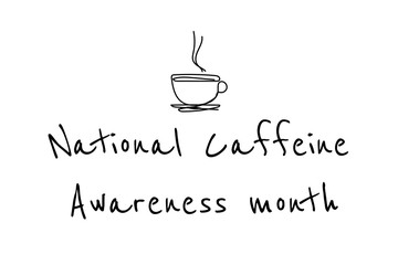 March is Caffeine Awareness Month concept. Template for background, banner, card, poster with text inscription. Vector EPS10 illustration.