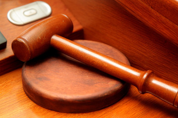 Judge's or auctioneer's wooden hammer