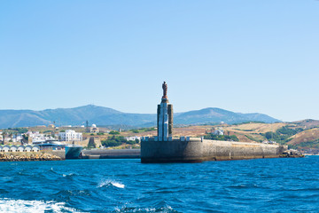 Tarifa city view from the Strait of Gibraltar, Andalusia, Spain