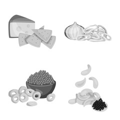 Isolated object of taste and cooking logo. Collection of taste and seasonin vector icon for stock.