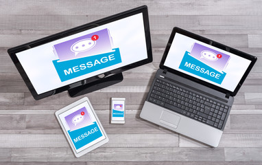 Message concept on different devices