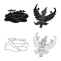 Vector illustration of and travel symbol. Collection of and traditional vector icon for stock.