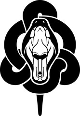 Black Snake, Open Mouth Emblem Design