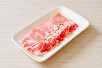 fresh pork sirloin sliced