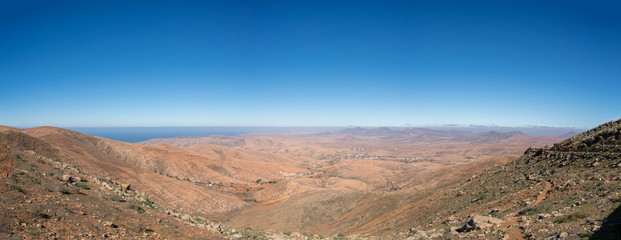 Panorama of the rocky desert on the Canary Islands