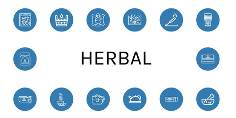 Set of herbal icons