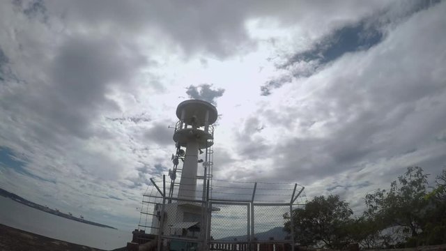 Time lapse of thick clouds background in the lighthouse, Olongapo City, Philippines
