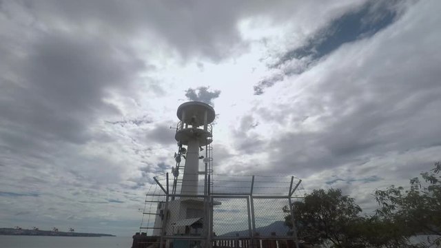 Time lapse in the lighthouse with dark and thick clouds in the background, Olongapo City, Philippines