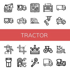 tractor simple icons set