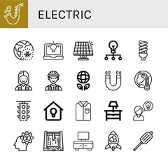 Set of electric icons