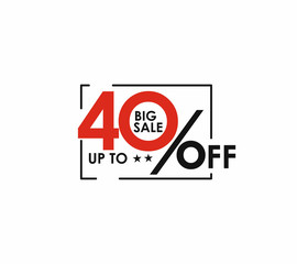 40% big sale upto off discount design. vetor illustration.