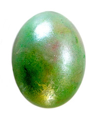 emerald egg, space symbol on a white background, isolate