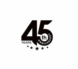 45th Years Anniversary Celebration Design. - obrazy, fototapety, plakaty