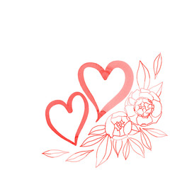 Two hearts and flowers Arrangement 