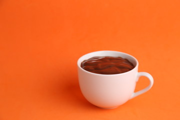white cup of delicious chocolate