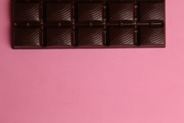 milk chocolate tablet in color background
