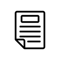 newspaper icon vector. Thin line sign. Isolated contour symbol illustration
