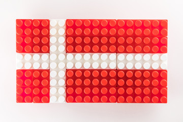 Stylized national flag of Denmark on the white background for easy extraction maked by means of...
