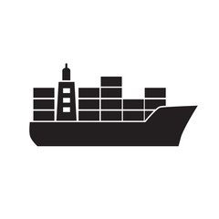 Fototapeta premium ship cargo cointaner icon- vector illustration