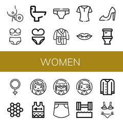 Set of women icons