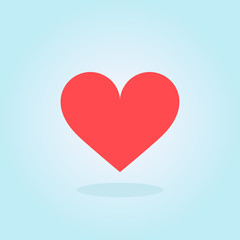 Red heart icon on blue background.