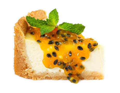 Cheesecake With Passion Fruit Jam And Mint