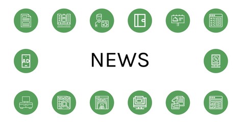 news simple icons set