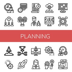 planning icon set