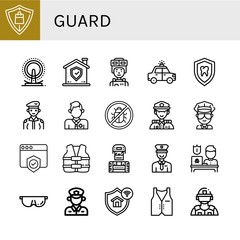 Set of guard icons