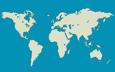 Fototapeta na wymiar World map, continents, oceans and seas.